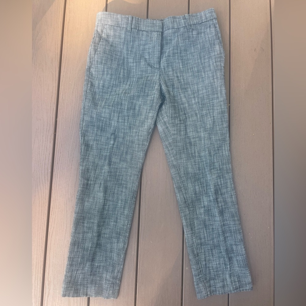 Ann Taylor Tweed Pants Black White Straight Ankle Size 6 Office Business Teacher